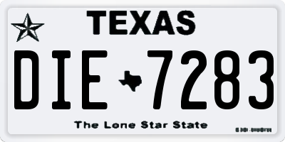 TX license plate DIE7283