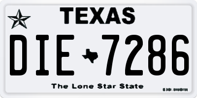 TX license plate DIE7286