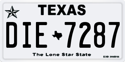 TX license plate DIE7287