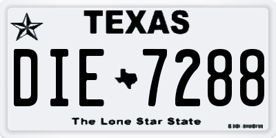 TX license plate DIE7288