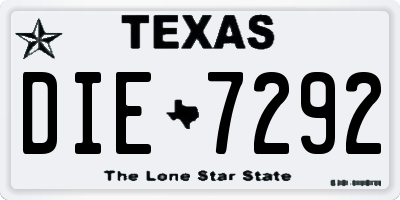 TX license plate DIE7292