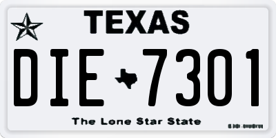 TX license plate DIE7301