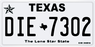 TX license plate DIE7302