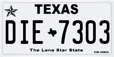 TX license plate DIE7303