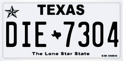 TX license plate DIE7304
