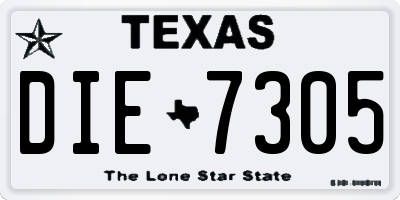 TX license plate DIE7305