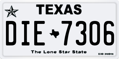 TX license plate DIE7306