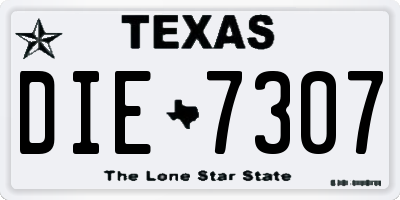 TX license plate DIE7307