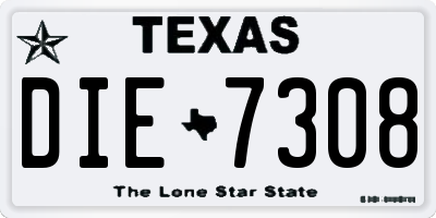 TX license plate DIE7308