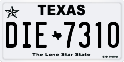 TX license plate DIE7310