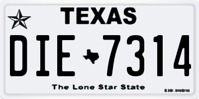 TX license plate DIE7314