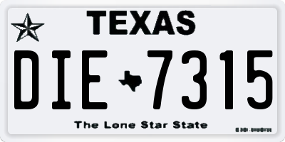 TX license plate DIE7315
