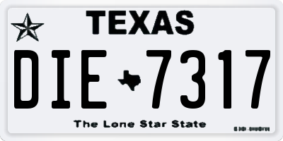 TX license plate DIE7317