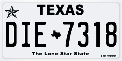 TX license plate DIE7318