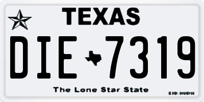 TX license plate DIE7319