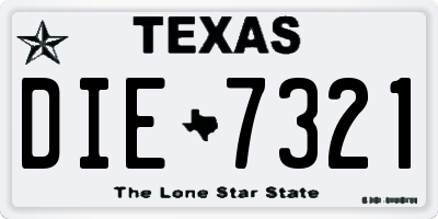 TX license plate DIE7321
