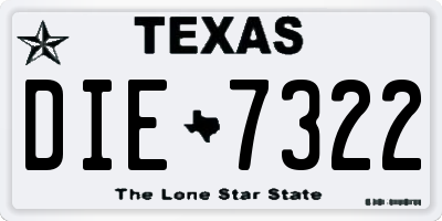 TX license plate DIE7322