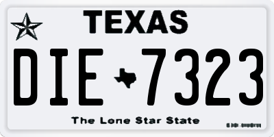 TX license plate DIE7323