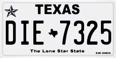 TX license plate DIE7325