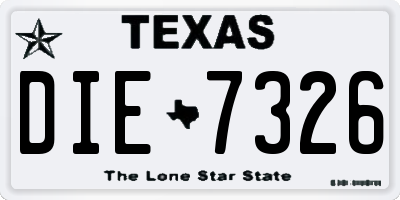 TX license plate DIE7326