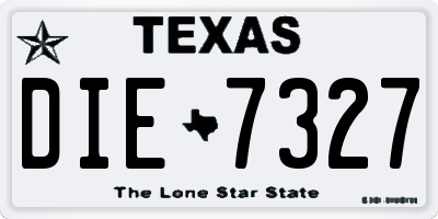 TX license plate DIE7327