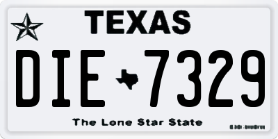 TX license plate DIE7329