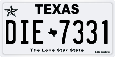 TX license plate DIE7331