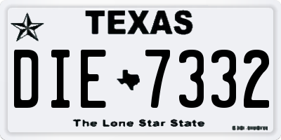 TX license plate DIE7332
