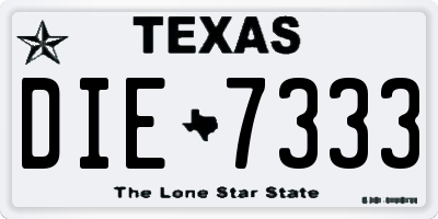 TX license plate DIE7333
