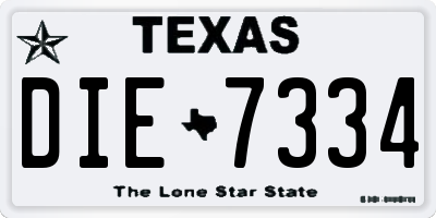 TX license plate DIE7334
