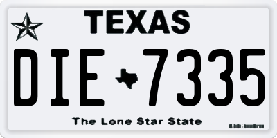 TX license plate DIE7335