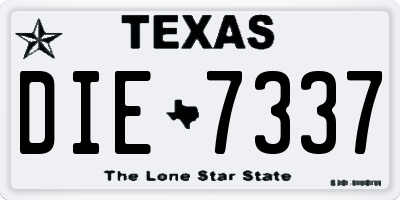 TX license plate DIE7337