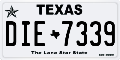 TX license plate DIE7339