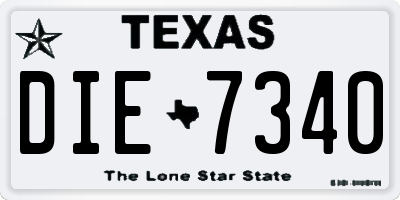 TX license plate DIE7340