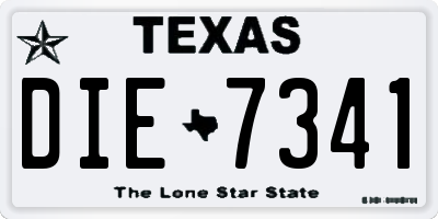 TX license plate DIE7341