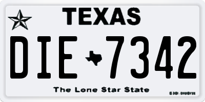 TX license plate DIE7342