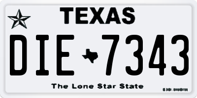 TX license plate DIE7343