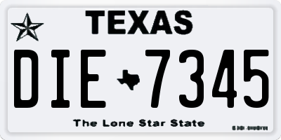 TX license plate DIE7345