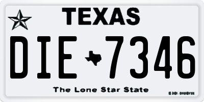 TX license plate DIE7346