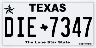 TX license plate DIE7347
