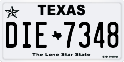 TX license plate DIE7348
