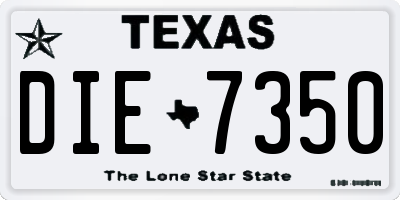 TX license plate DIE7350