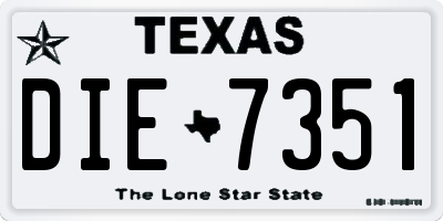 TX license plate DIE7351