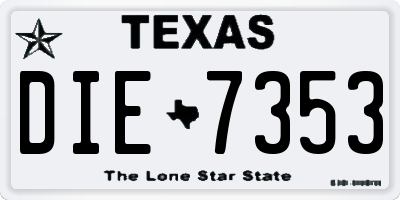 TX license plate DIE7353