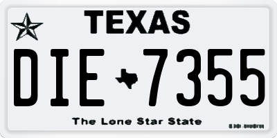 TX license plate DIE7355
