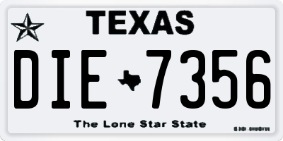 TX license plate DIE7356