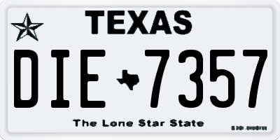 TX license plate DIE7357