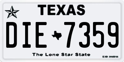 TX license plate DIE7359