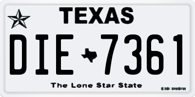 TX license plate DIE7361