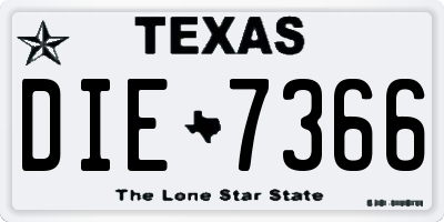 TX license plate DIE7366